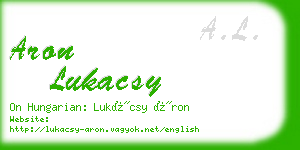 aron lukacsy business card